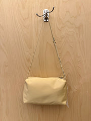 真皮肩帶尼龍袋/奶油