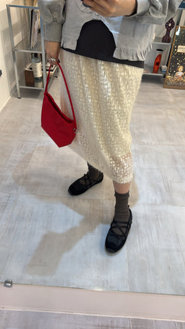 條條質感直身裙/米白