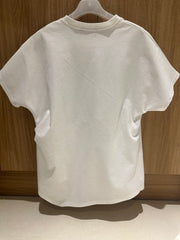 摺褶Tee/白