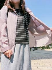 小西裝領透薄恤衫/霧紫