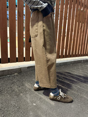 立體剪裁Crop褲/杏