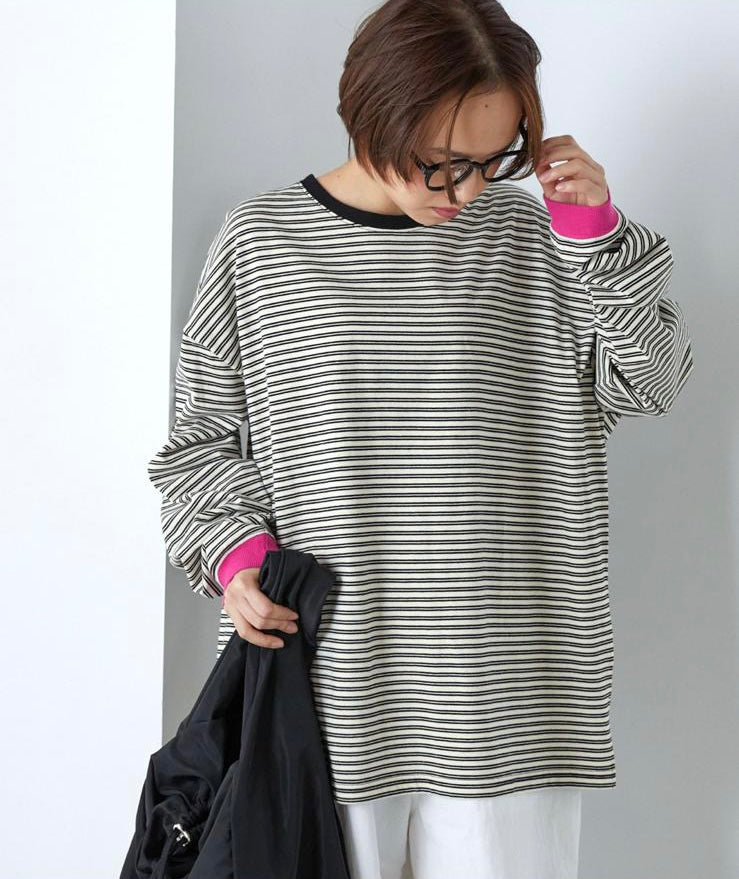 [11.11優惠]中性傭懶條子Tee/2色