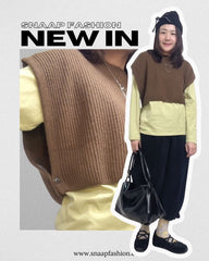 連帽crop腳無袖冷衫/啡