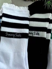 Sporty ruffle襪/白