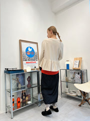 Ruffle衫腳T-shirt/米白