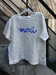 merci皺皺Tee/藍