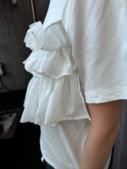 大Ruffle Tee/白
