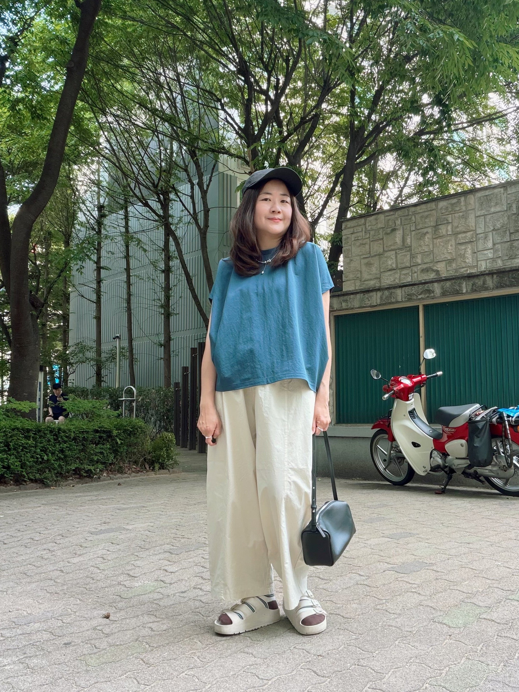 蝙蝠袖T-shirt/藍