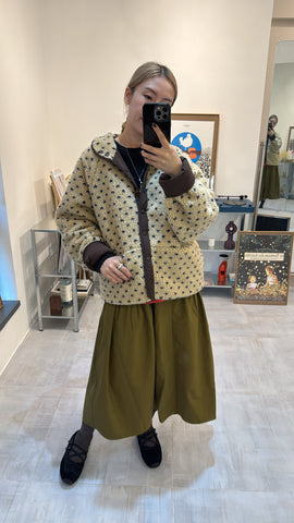 雙面點點外套/深啡+杏