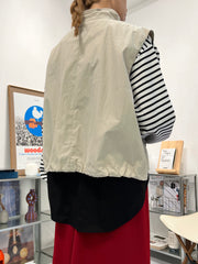 大口袋背心/米白