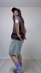斜駁線T-shirt/暗紫