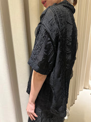 雪紡ruffle恤衫/黑