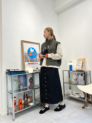 Ruffle衫腳T-shirt/米白