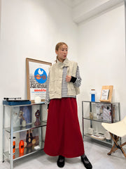 大口袋背心/米白