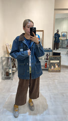 燈芯絨闊腳褲/啡