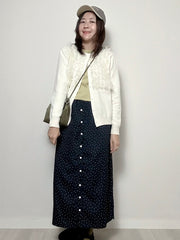 紗紗ruffle cardigan/白