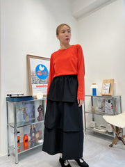 長身T-shirt/橙紅