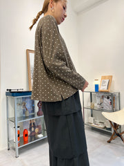 波點T-shirt/杏啡