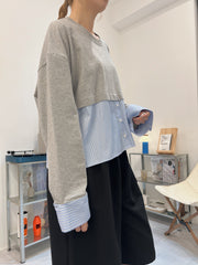 下半條子薄衛衣/灰
