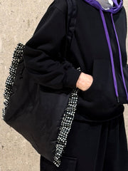 大Ruffle Tote Bag/黑