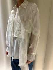 透薄條子shirt/白
