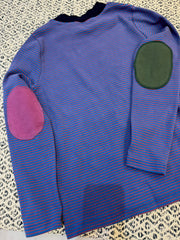 手肘patch work T-shirt/紫藍