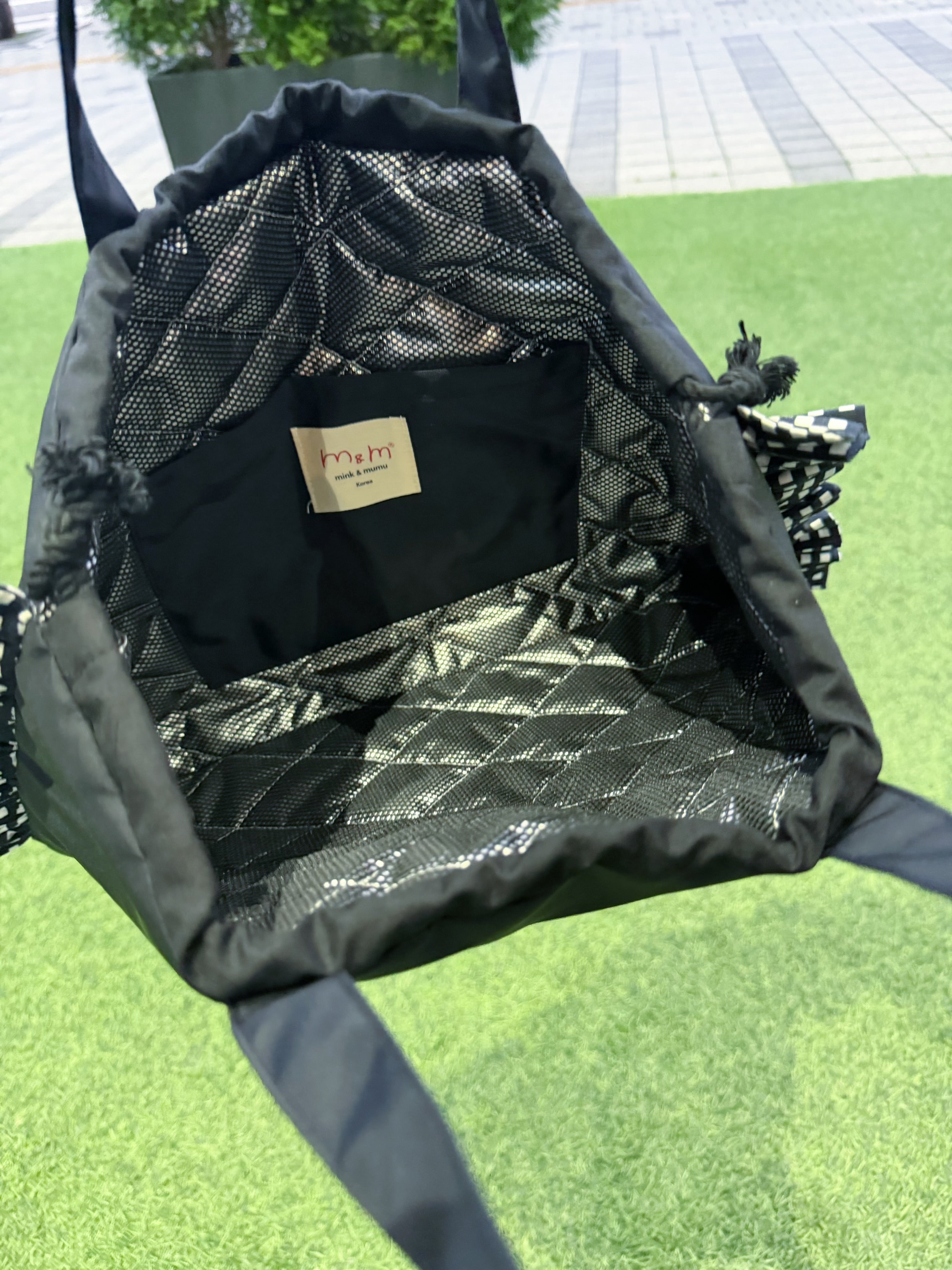 細Ruffle Tote Bag/黑