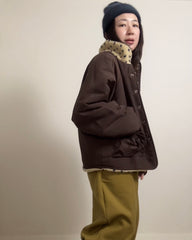 雙面點點外套/深啡+杏