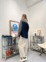 大袋薄身taper褲/米白