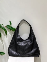 仿皮暗紋大袋/黑