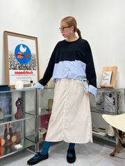 鈕扣波點裙/米白