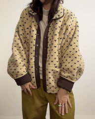 雙面點點外套/深啡+杏