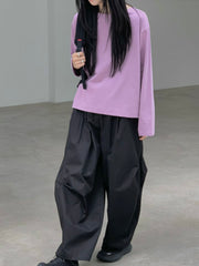 衫腳梯型T-shirt/粉紫