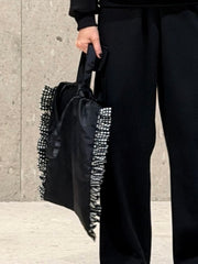 大Ruffle Tote Bag/黑