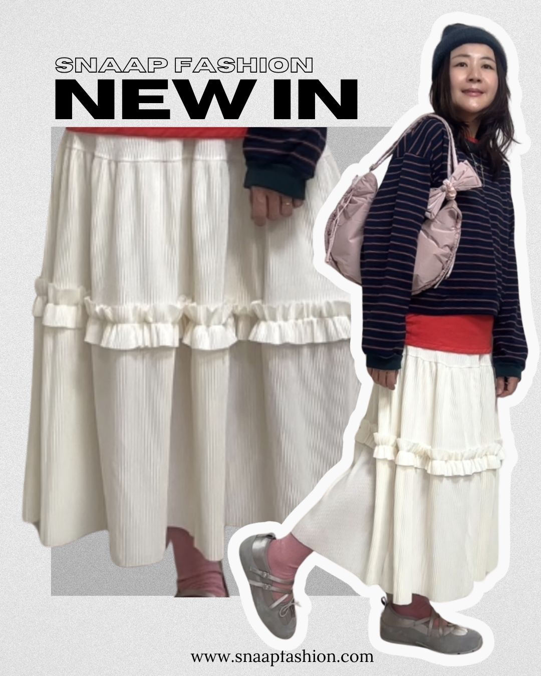 幼褶Ruffle邊散裙/白