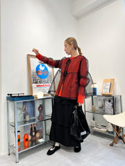 Organza長袖罩衫/黑