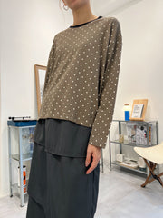 波點T-shirt/杏啡