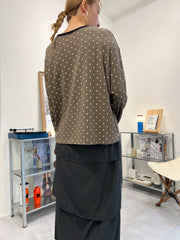 波點T-shirt/杏啡