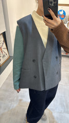 後併恤衫西裝背心/灰