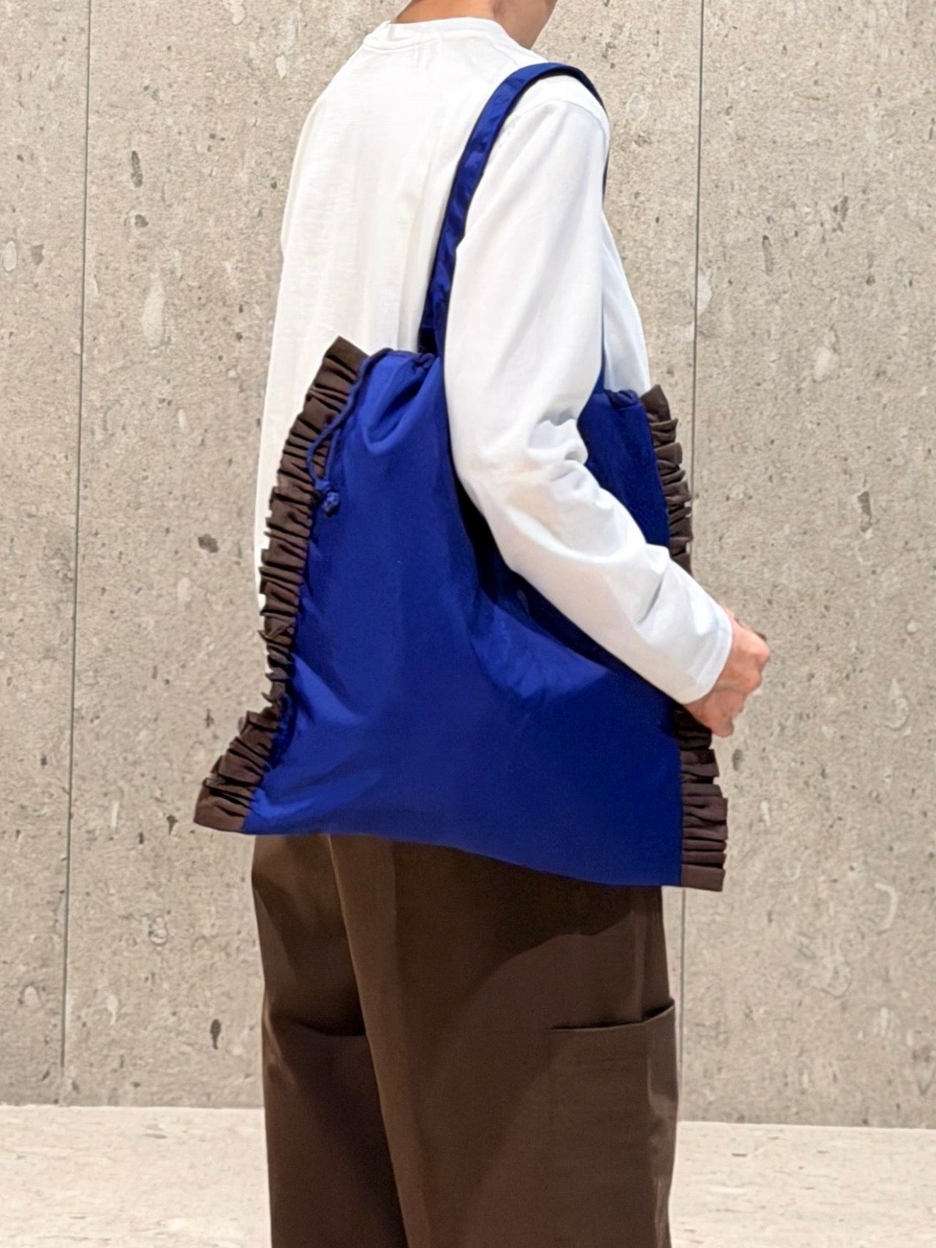 大Ruffle Tote Bag/藍