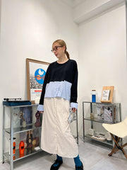 鈕扣波點裙/米白