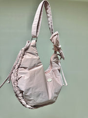 縮褶微令面手袋/淡粉紅