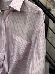 透薄條子shirt/粉紅