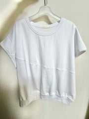 斜駁線T-shirt/白