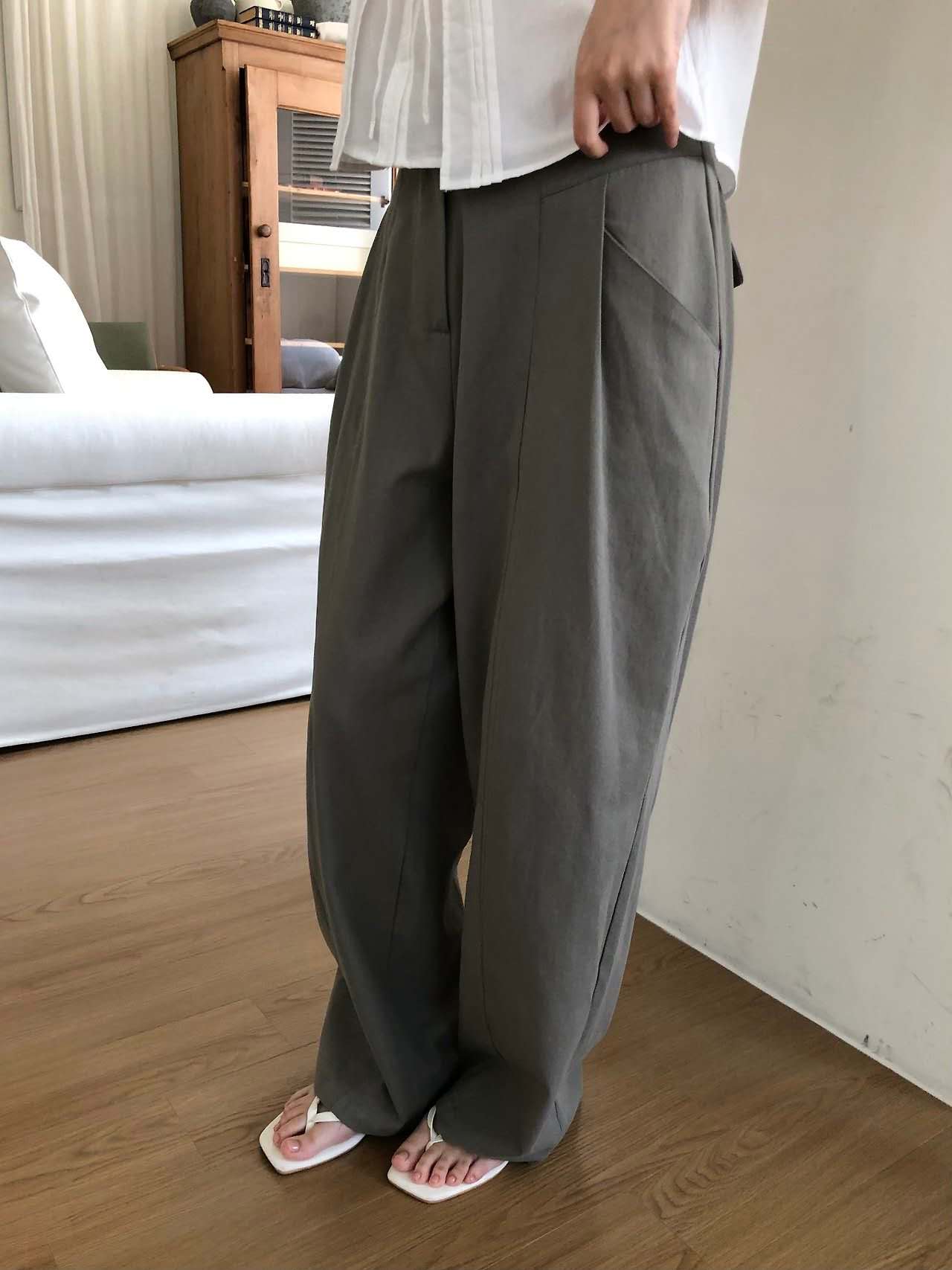 特別褲頭西褲/灰綠
