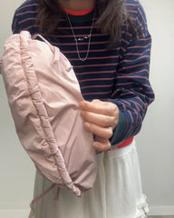 縮褶微令面手袋/淡粉紅