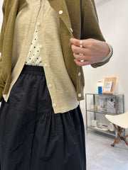 併色cardigan/橄欖+杏