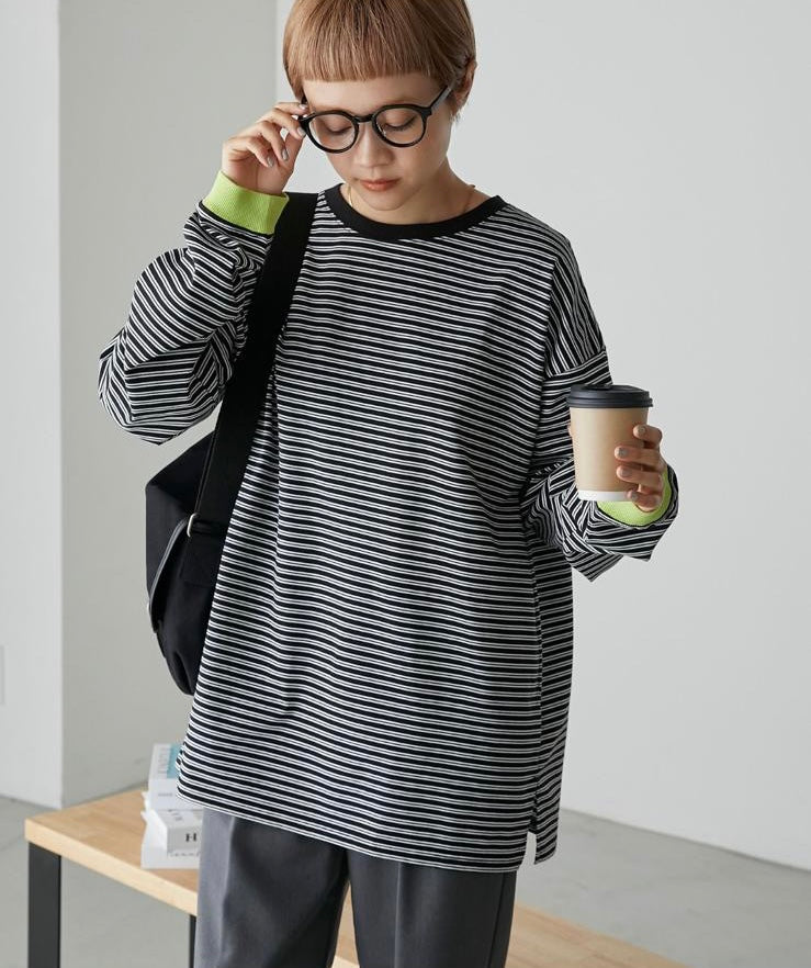 [11.11優惠]中性傭懶條子Tee/2色