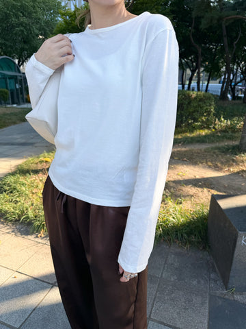 短身內搭T-shirt/白