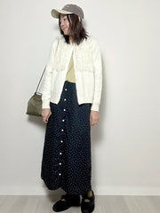 紗紗ruffle cardigan/白